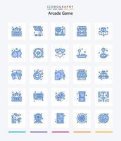 kreativ arkad 25 blå ikon packa sådan som roligt. spela. styrning. spel. biljett kontor vektor