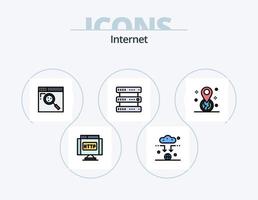 internet linje fylld ikon packa 5 ikon design. internet. biologi. fel. multimedia. ladda ner vektor