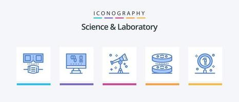 vetenskap blå 5 ikon packa Inklusive utbildning. biologi. vetenskap. vetenskap. biologi. kreativ ikoner design vektor
