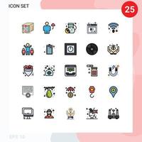 einstellen von 25 modern ui Symbole Symbole Zeichen zum Netz Internet schützen Browser Obst editierbar Vektor Design Elemente