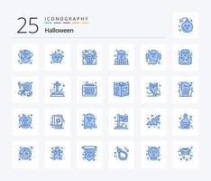 Halloween 25 Blau Farbe Symbol Pack einschließlich Geist. verfolgt. gruselig. Halloween. Urlaub vektor