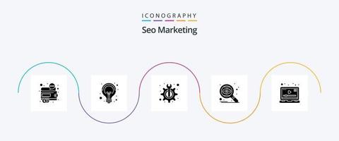 SEO Marketing Glyphe 5 Symbol Pack einschließlich Auge. seo. Idee. suchen. technisch vektor