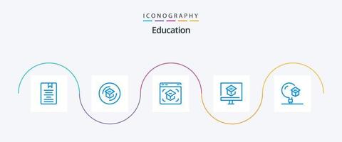 Bildung Blau 5 Symbol Pack einschließlich Lernen. Bildung. Lernen. Schule. Lernen vektor