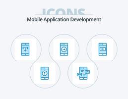 mobil Ansökan utveckling blå ikon packa 5 ikon design. mobil Ansökan. höger. mobil. Ansökan. mobil vektor