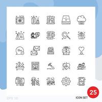 Gruppe von 25 Linien Zeichen und Symbole zum Geld Wolke Laptop Budget dokumentieren editierbar Vektor Design Elemente