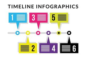 Timeline-Infografik-Vorlage mit Zahlen vektor