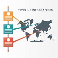 Zeitleiste Infografik mit Weltkarte vektor