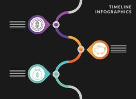 Timeline-Infografik-Vorlage mit Symbolen vektor