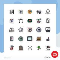 25 användare gränssnitt fylld linje platt Färg packa av modern tecken och symboler av Kafé webb företag seo Graf redigerbar vektor design element