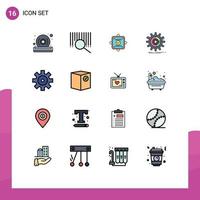 16 kreativ ikoner modern tecken och symboler av fordon framsteg Rapportera bearbeta data redigerbar kreativ vektor design element