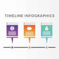 Timeline-Infografik-Vorlage mit Symbolen vektor