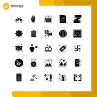 25 thematisch Vektor solide Glyphen und editierbar Symbole von Kleider Bleistift Denken bearbeiten Marketing editierbar Vektor Design Elemente