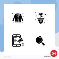 Lager Vektor Symbol Pack von 4 Linie Zeichen und Symbole zum Jacke Liebe Einkaufen wachsen Digital Kampagne editierbar Vektor Design Elemente