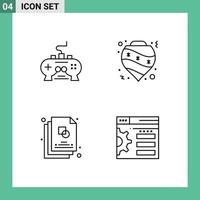 4 Benutzer Schnittstelle Linie Pack von modern Zeichen und Symbole von Spiel Baum xbox Flitter kreativ editierbar Vektor Design Elemente