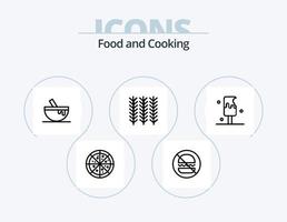 mat linje ikon packa 5 ikon design. matlagning. vattenmelon. skål. frukt. bär vektor