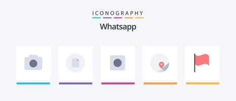 WhatsApp eben 5 Symbol Pack einschließlich ui. Basic. App. Karte. Karte. kreativ Symbole Design vektor