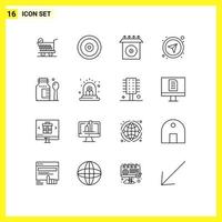 16 kreativ Symbole modern Zeichen und Symbole von medizinisch Gesundheitswesen CD Navigation gerichtet editierbar Vektor Design Elemente