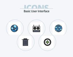 grundläggande linje fylld ikon packa 5 ikon design. . luft. matematik vektor