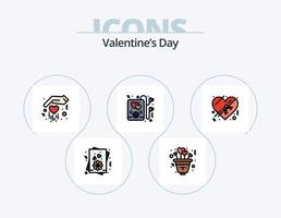 valentines dag linje fylld ikon packa 5 ikon design. kärlek. medicin. livsstil. kärlek. dos vektor