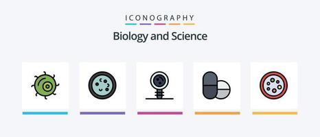 Biologie Linie gefüllt 5 Symbol Pack einschließlich genetisch. Chromosom. Biochemie. Chemie. Bewegung. kreativ Symbole Design vektor