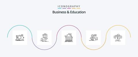 Geschäft und Bildung Linie 5 Symbol Pack einschließlich antworten. Beratung. Idee. Universität. Bildung vektor