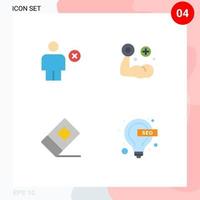 piktogram uppsättning av 4 enkel platt ikoner av avatar utbildning mänsklig hand stationär redigerbar vektor design element