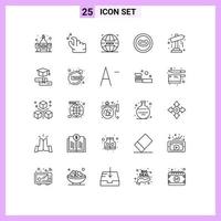 25 kreativ ikoner modern tecken och symboler av pekare riktning värld mun anatomi redigerbar vektor design element
