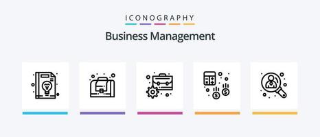 företag förvaltning linje 5 ikon packa Inklusive förvaltning. redskap. företag. förvaltning. företag. kreativ ikoner design vektor