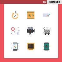 uppsättning av 9 modern ui ikoner symboler tecken för bokning finansiera månad företag Bank redigerbar vektor design element