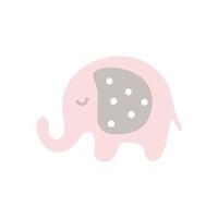 niedlicher nordischer Katonelefant auf weißem Hintergrund für Kinder. schönes Kinderzimmerplakat tempale mit niedlichem Elefantenbaby. skandinavische Illustration des Vektorelefanten. vektor