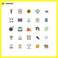 Lager Vektor Symbol Pack von 25 Linie Zeichen und Symbole zum Natur Ring Blume Empfänger Anruf editierbar Vektor Design Elemente