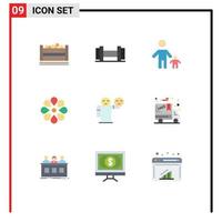 uppsättning av 9 kommersiell platt färger packa för emoji man familj ramadan fira redigerbar vektor design element