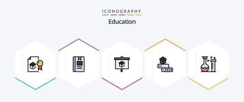 utbildning 25 fylld linje ikon packa Inklusive inlärning. utbildning. inlärning. presentation vektor