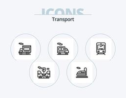 Transport Linie Symbol Pack 5 Symbol Design. . Versand. schlau. Lieferung. Quad vektor