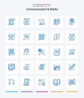kreativ kommunikation och media 25 blå ikon packa sådan som global. telefon. satellit. telefon. kommunikation vektor