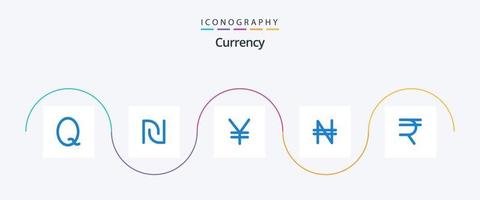 Währung Blau 5 Symbol Pack einschließlich . Finanzen. Münzen. Münze. Nigeria vektor