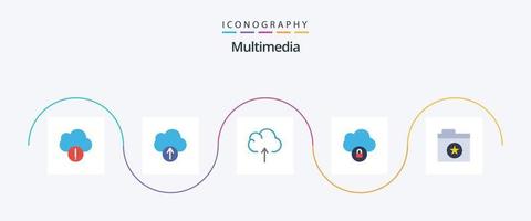 Multimedia eben 5 Symbol Pack einschließlich . sperren. vektor