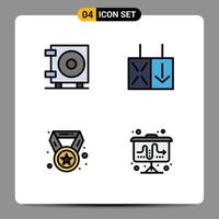 4 kreativ ikoner modern tecken och symboler av kontanter utbildning ljus prestation marknadsföra redigerbar vektor design element