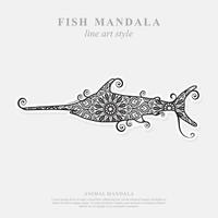 Fischmandala. Vintage dekorative Elemente. orientalisches Muster, Vektorillustration. vektor