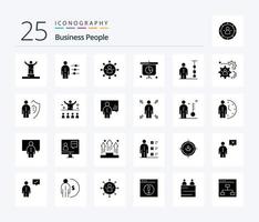 företag människor 25 fast glyf ikon packa Inklusive presentation. företag. person. dela med sig. människor vektor
