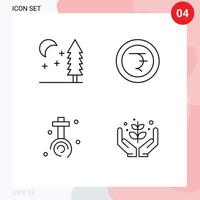 4 linje begrepp för webbplatser mobil och appar natur påsk mynt firande jordbruk redigerbar vektor design element