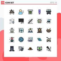 25 kreativ ikoner modern tecken och symboler av fordon transport kontanter transport serva redigerbar vektor design element