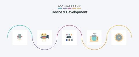 Gerät und Entwicklung eben 5 Symbol Pack einschließlich DVD. Bildung. Algorithmus. Hardware. Maus vektor