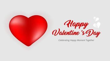 Valentinstag Grußkarte mit rotem Herzen vektor