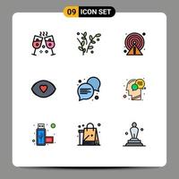 9 kreativ ikoner modern tecken och symboler av kommunikation konversation cirkel kommunikation mänsklig redigerbar vektor design element