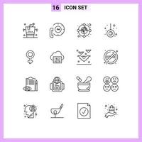 16 kreativ Symbole modern Zeichen und Symbole von Symbol Camping Hilfe Pendel Marketing editierbar Vektor Design Elemente