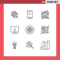9 kreativ Symbole modern Zeichen und Symbole von Center imac iPhone Desktop zurück editierbar Vektor Design Elemente