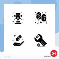 4 kreativ Symbole modern Zeichen und Symbole von Sport Kind Gewinner Liebe Schutz editierbar Vektor Design Elemente