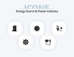 energi källa och kraft industri glyf ikon packa 5 ikon design. ekonomisk. kraft. bin. energi. energi vektor