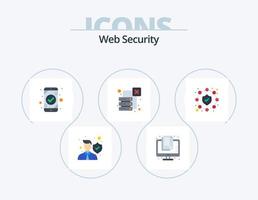 webb säkerhet platt ikon packa 5 ikon design. nätverk. data. information. ok. kolla upp vektor